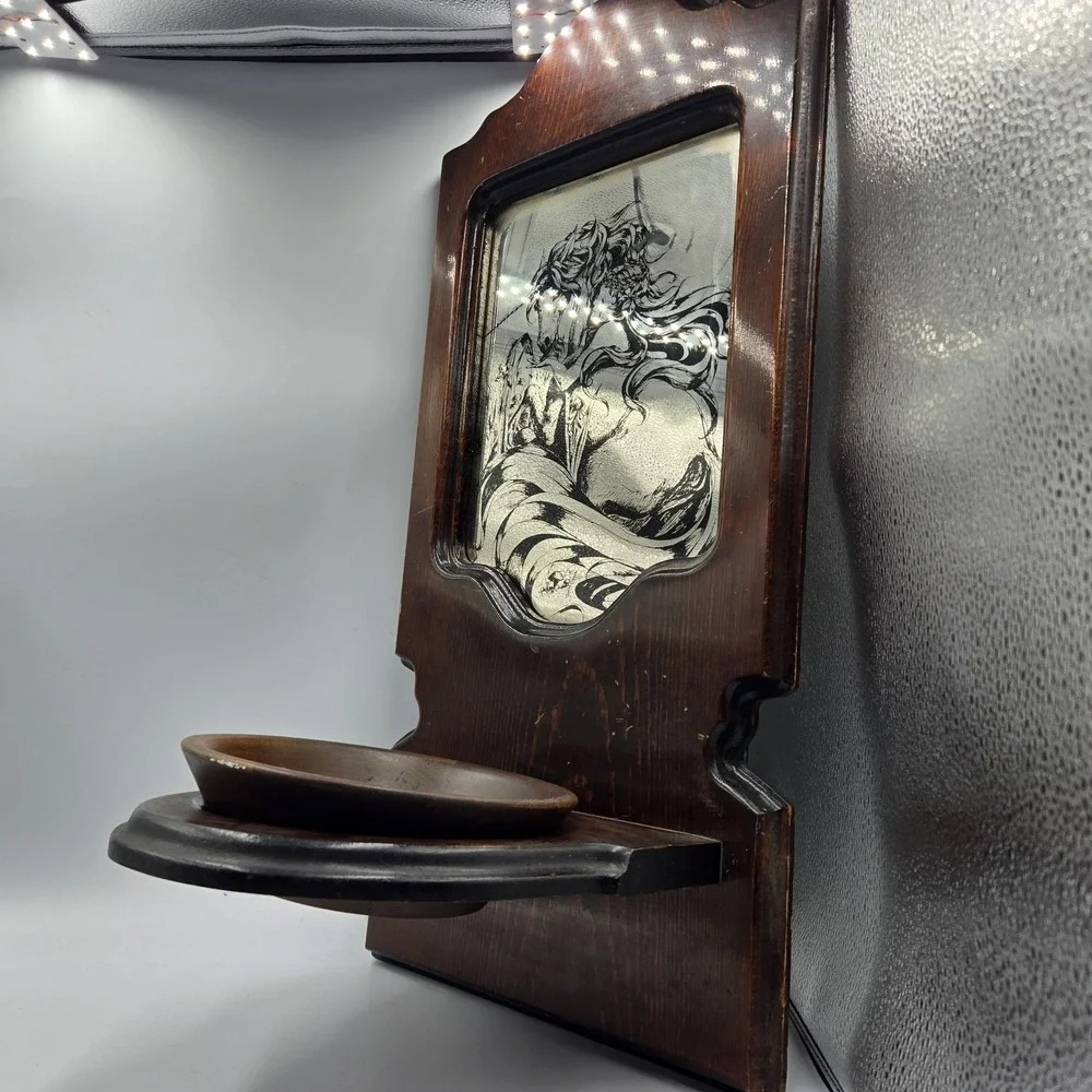 Unicorn Fairy Wooden Mirror Wall Decor Entry Key Drop Unique Vintage Country
